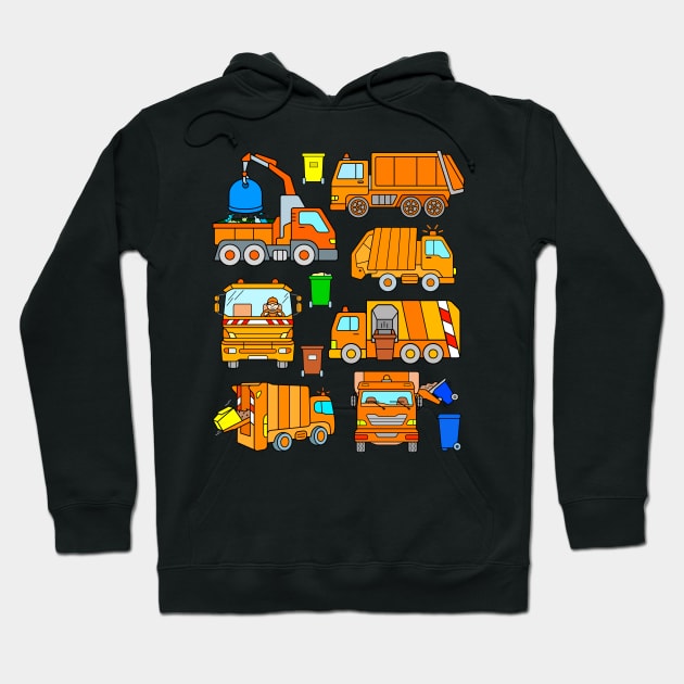 Trash Truck Kids Hoodie by samshirts